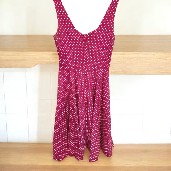 Esperanto Pink White Polka Dot Bubble Hem Dress Size 4 - Picture 2 of 8